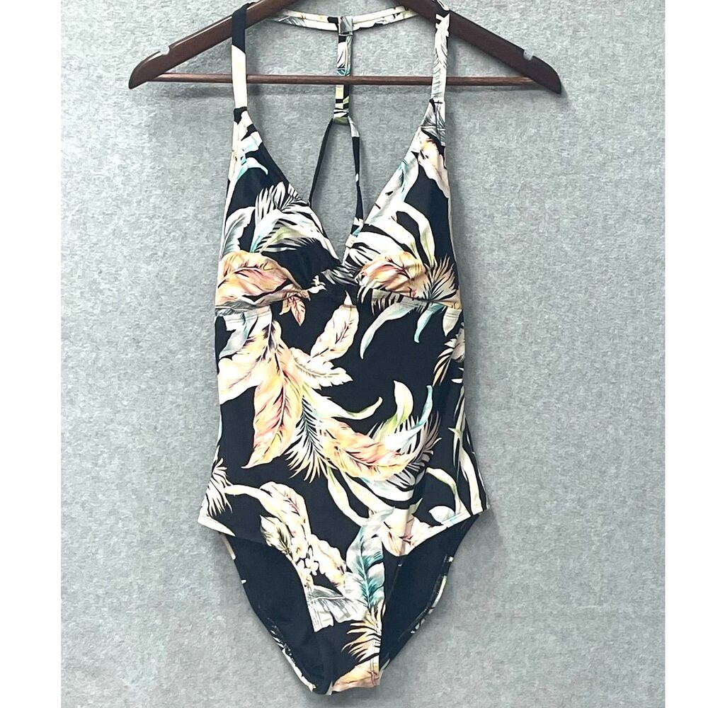 Jantzen Floral One Piece Swimsuit Halter Slimming Control 8
